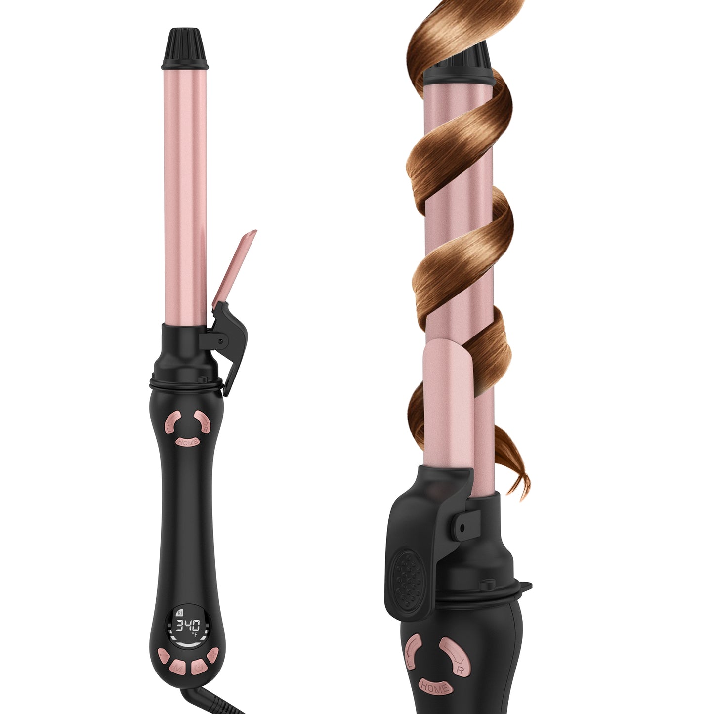 New Version Lanvier Rotating Curling Iron 1 / 1.25 Inch Automatic Curling Wand for Waves; Tourmaline Ceramic Self Curler with 2 Rotating Speed, 11 Adjustable Temperature & Dual Voltage for Worldwide Use