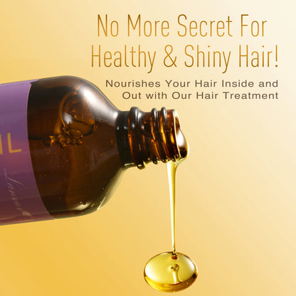 LANVIER Hair Treatment Oil, Argan Oil for Hair & Scalp Protection To Smooth, Repair Frizzy and Damadged Hair 3.4Oz