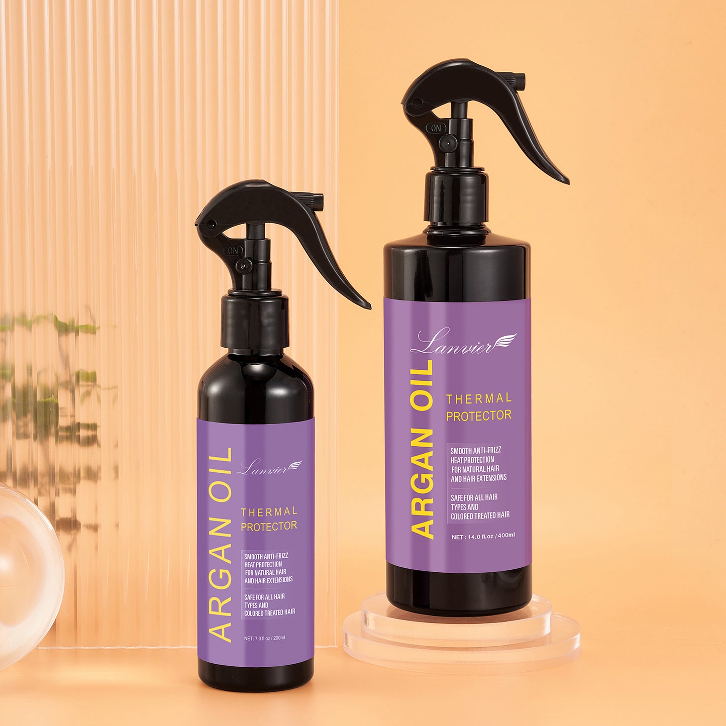 Lanvier Professional Argan Oil Heat Protectant for Hair - 13.6Oz