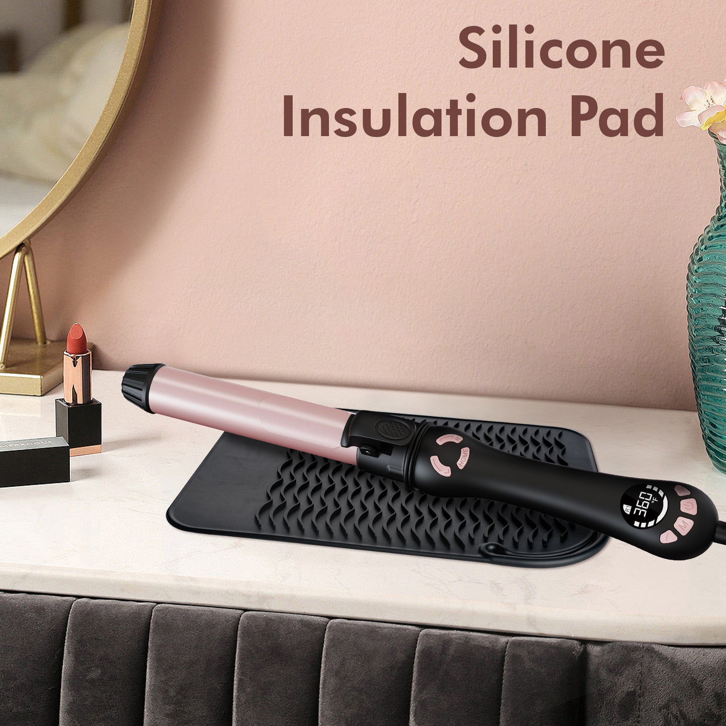 New Version Lanvier Rotating Curling Iron 1 / 1.25 Inch Automatic Curling Wand for Waves; Tourmaline Ceramic Self Curler with 2 Rotating Speed, 11 Adjustable Temperature & Dual Voltage for Worldwide Use