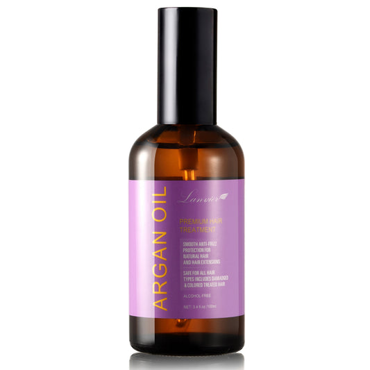 LANVIER Hair Treatment Oil, Argan Oil for Hair & Scalp Protection To Smooth, Repair Frizzy and Damadged Hair 3.4Oz