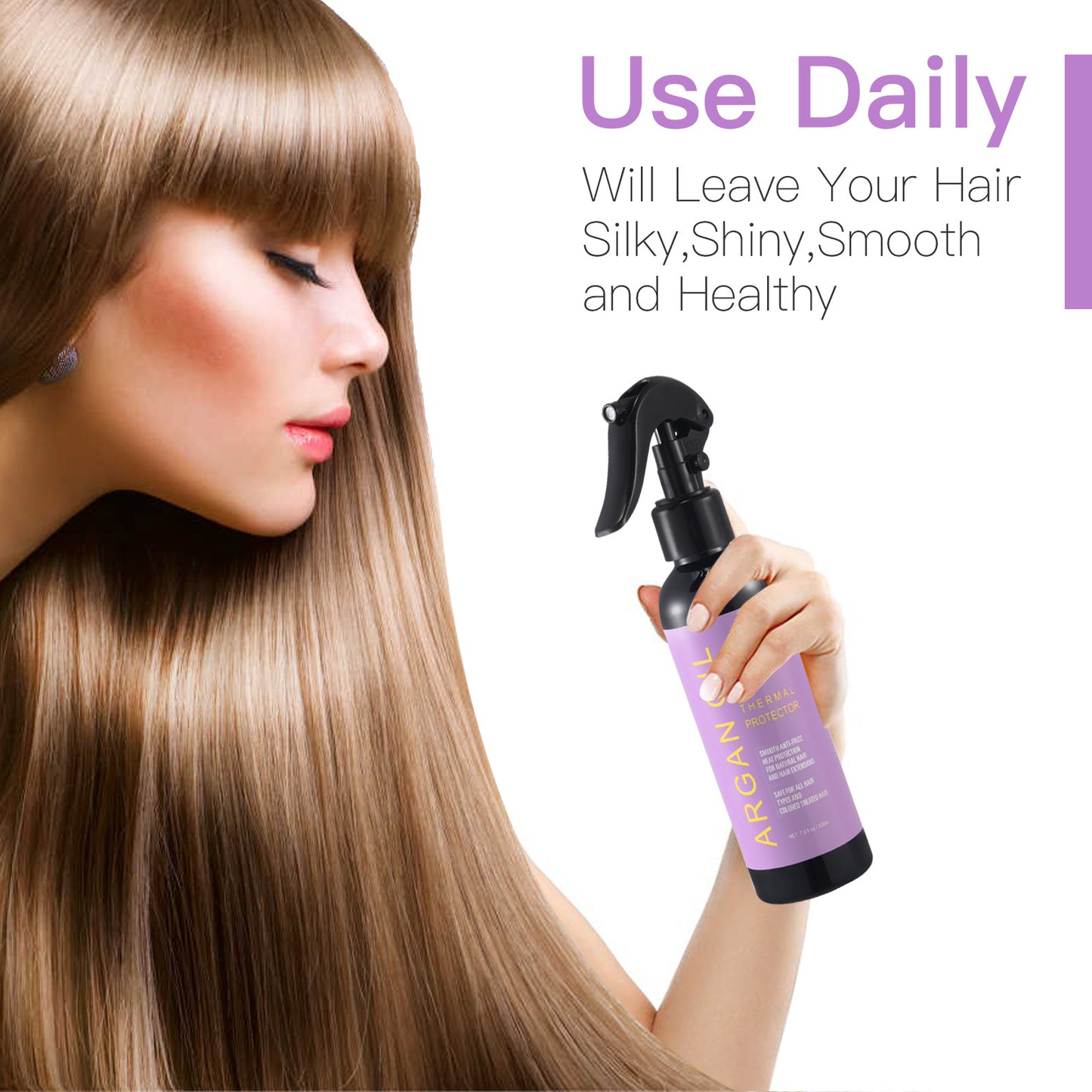 Lanvier Professional Argan Oil Heat Protectant for Hair -6.8 Oz